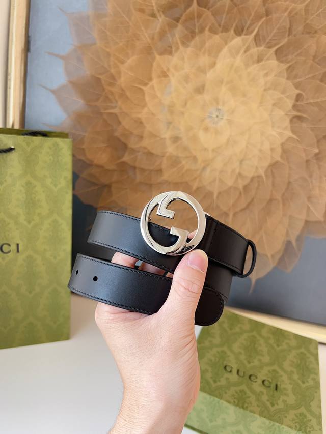 Gucci专柜货 正版开模 原厂进口面料顶级做工 原单品质 高端商务休闲款 简约百搭 宽度3.0Cm