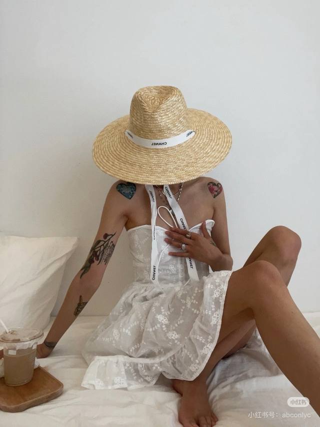 Chanel香奈儿麦秆草礼帽，原单品质，头围57Cm