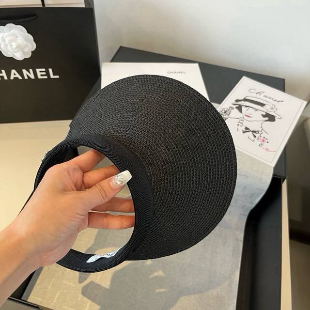 Chanel香奈儿发箍遮阳帽 空顶草帽
