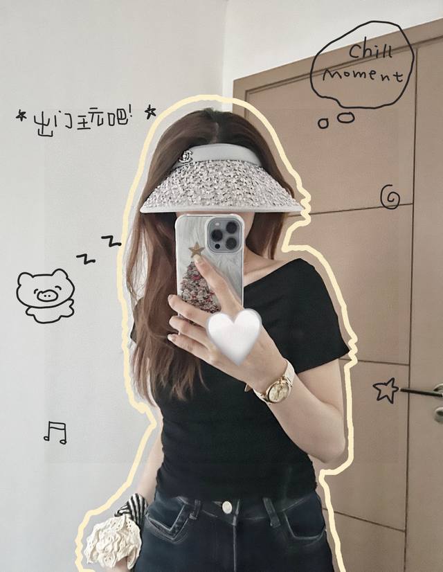 特 配防尘袋 Chanel香奈儿 新款独家款小香亮片遮阳帽空顶帽，遮阳百搭～休闲出街神器