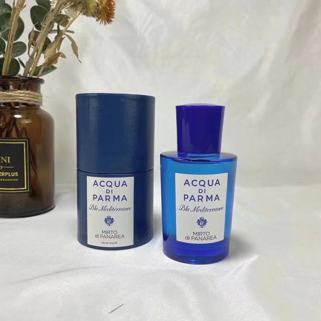 专柜品质 Acqua Di Parma 帕尔玛之水蓝色地中海加州桂桃金娘淡香水75Ml，配袋，香调：木质馥奇香调前调：桃金娘 罗勒 柠檬 香柠檬中调：海水 茉莉