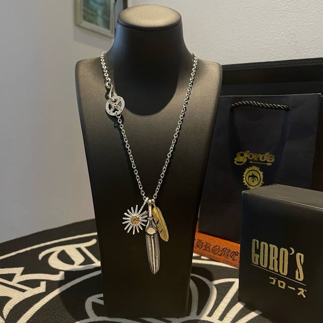 新品上架 Goro’S高桥吾郎海胆金贝羽毛项链，顶级版本 认准独家拍摄 主攻高端市场 绝对区别普通版本！图片产品细节与Z批一致！原版制作工艺 精工品质 纯手工打