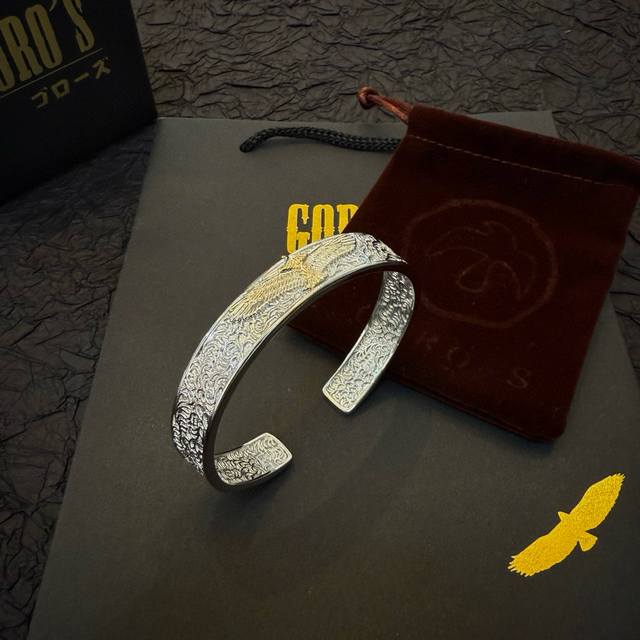 新品上架 Goro’S高桥吾郎金鹰开口手镯，顶级版本 认准独家拍摄 主攻高端市场 绝对区别普通版本！图片产品细节与Z批一致！原版制作工艺 精工品质 纯手工打造