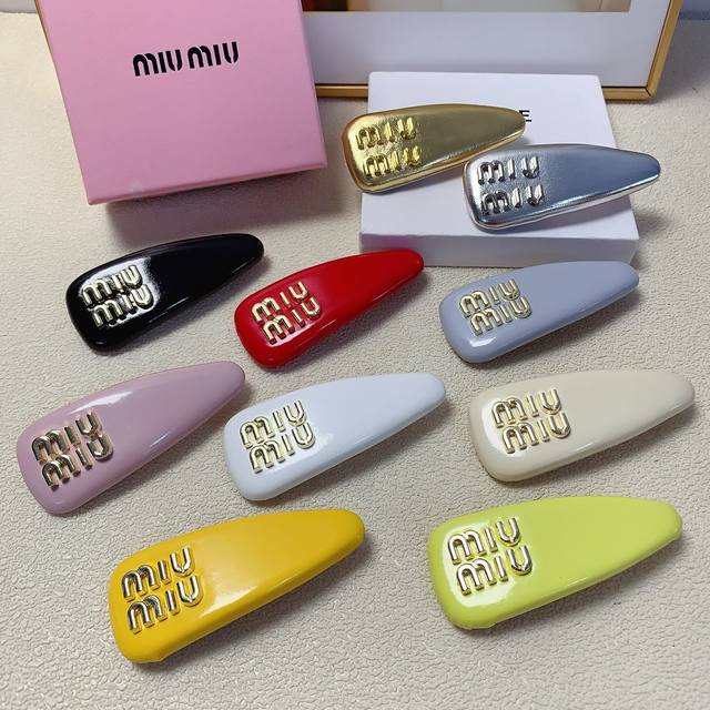 Miu Miu缪缪 Miu Miu发夹 专柜爆款糖果色水滴弹簧夹刘海夹 日常精致小单品～百搭款谁带谁好看推荐款 单个