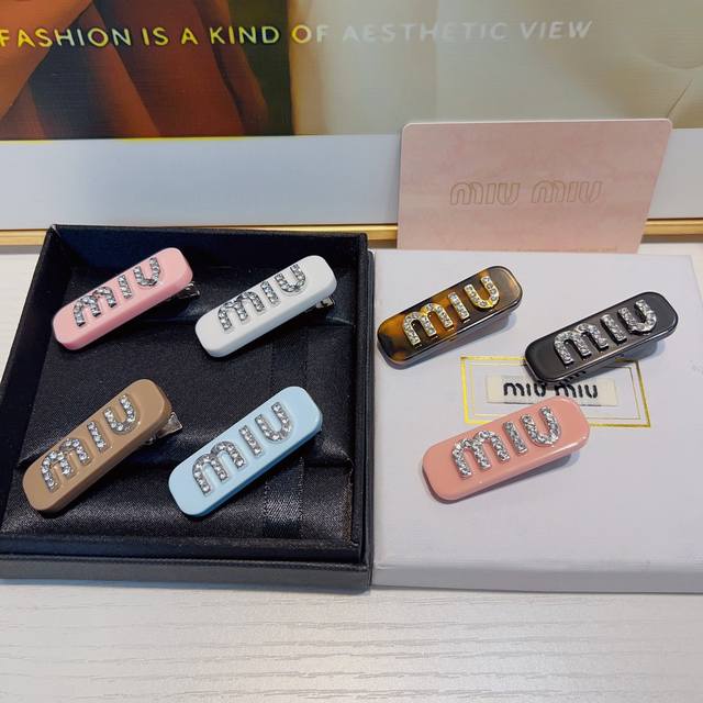 Miu Miu缪缪 Miu Miu发夹 爆款简约气质轻奢压夹边夹刘海夹 百搭款谁带谁好看 单个