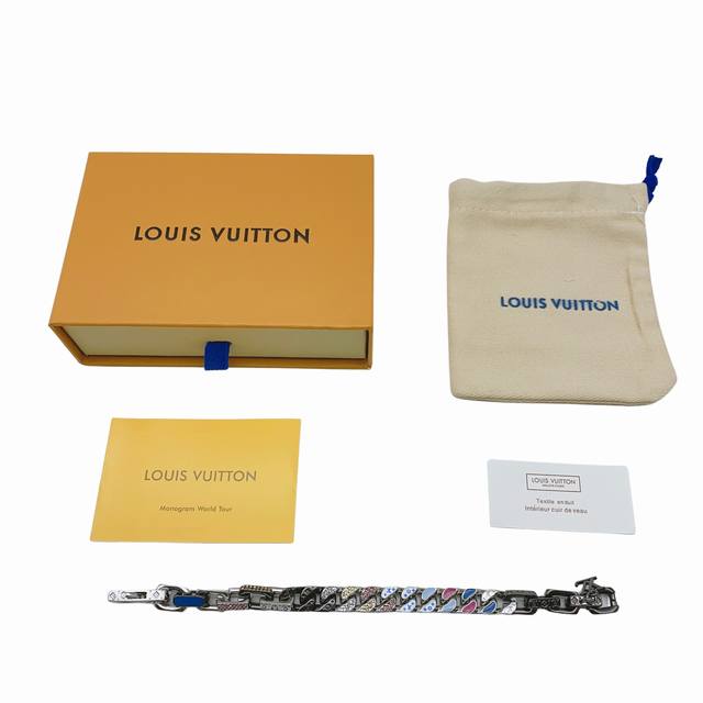 Louis Vuitton路易威登 徽标Logo坠饰 手链 男款 银色-Paradise Chain 手链-编码：M00924-官网在售价 ,20Rmb 金属-