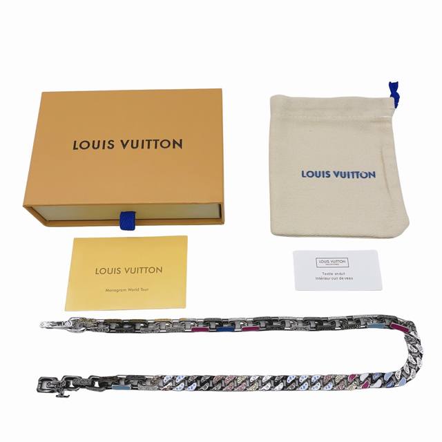 Louis Vuitton路易威登-徽标Logo坠饰-项链-男款-银色！Paradise Chain 项链-编码：M00924-官网在售价 60,20Rmb，本