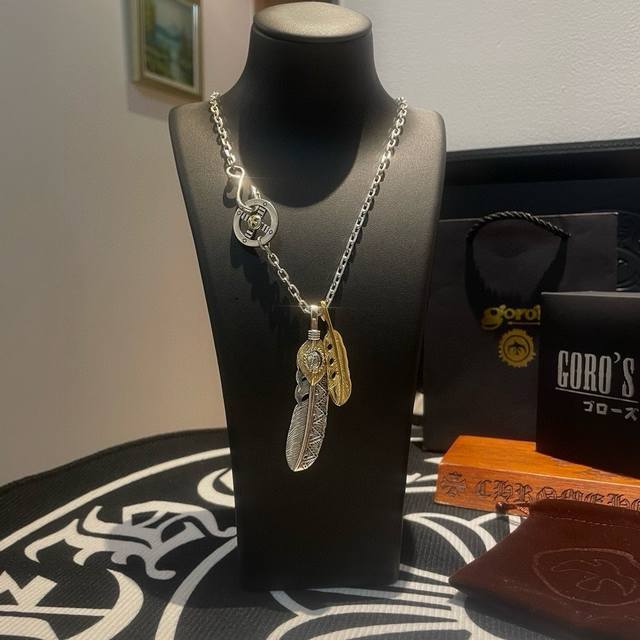 新品上架 Goro’S高桥吾郎 复古羽毛吊坠 经典高桥项链 顶级版本 认准独家拍摄 主攻高端市场 绝对区别普通版本！图片产品细节与Zp一致！原版制作工艺 精工品