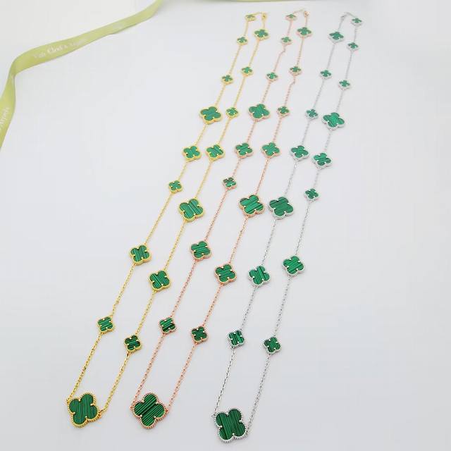 经典四叶草大小花十六花项链Van Cleef & Arpels梵克雅宝Vca经典大小花项链 ，完美演绎大牌范360°无死角美死啦微镶仿真钻搭配衣服，气质非凡可调