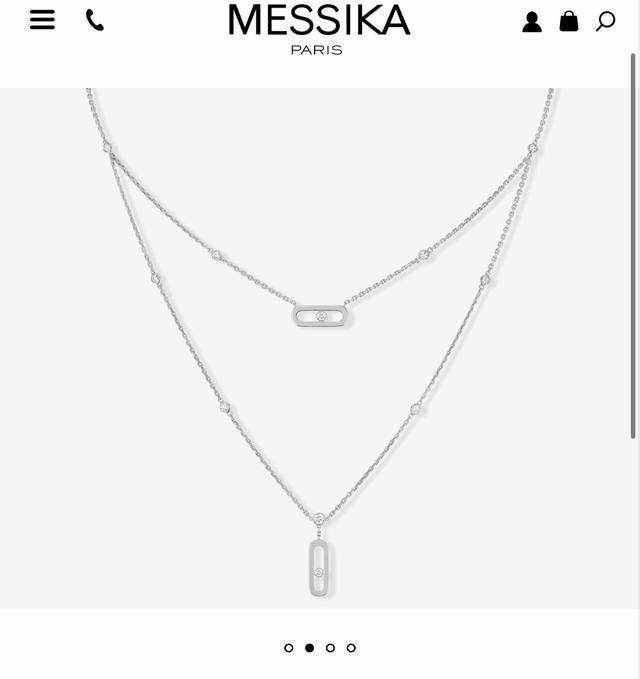 Messika 梅西卡项链 单钻 光面滑动 双层项链 秋冬脖子点缀神奇 Blingbling 双层项链 优雅气质高贵 精选优质亚金材质 不褪色不过敏 三色齐