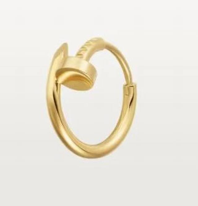Cartier 卡地亚钉子耳环耳扣Juste Un Clou系列独具创意～大胆而现代个性十足钉子设计 ...出口欧洲的老外订单....采用亚金材质电镀18K金，