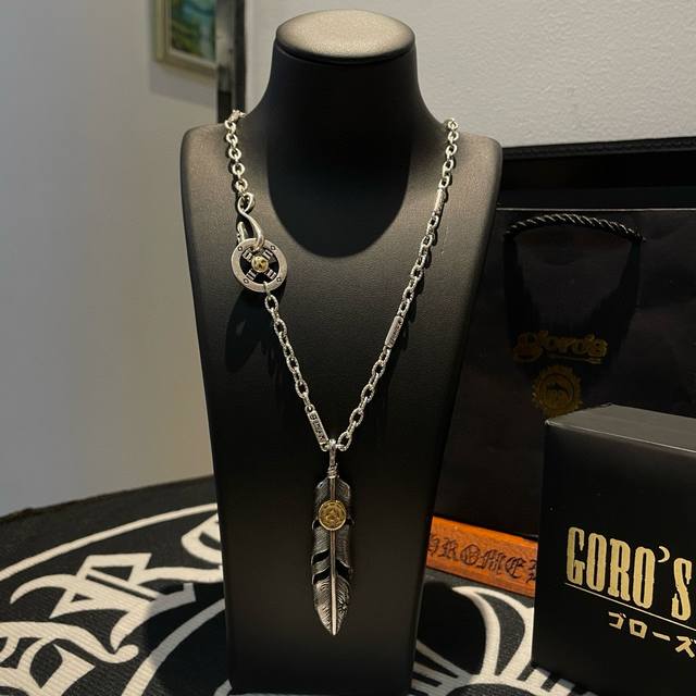 新品上架 Goro’S高桥吾郎点金羽毛吊坠，高桥吾郎竹节项链，顶级版本，认准独家拍摄，主攻高端市场 ，快手 Ins 小红书热门款，绝对区别普通版本！图片产品细节