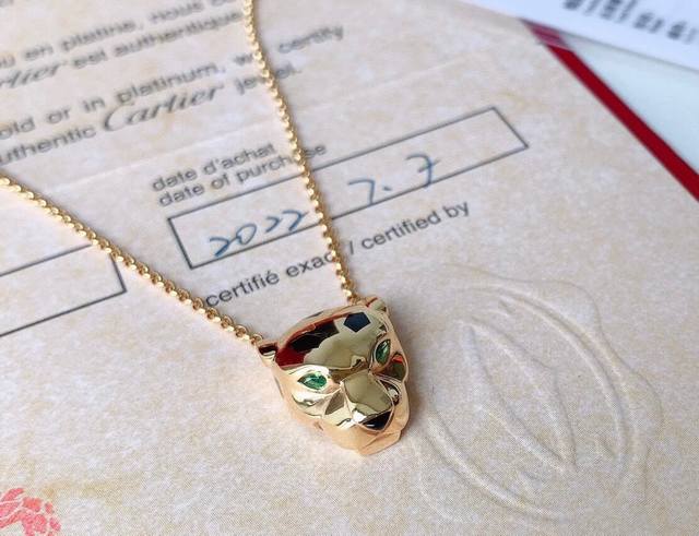 Cartier 卡地亚 1:1豹子项链出货经典贵族范儿、奢华抚媚豹子设计独家实拍 亚金材质电镀18K金！搭配祖母绿豹眼 使豹子神态更加动人霸气满钻豹身女神必备