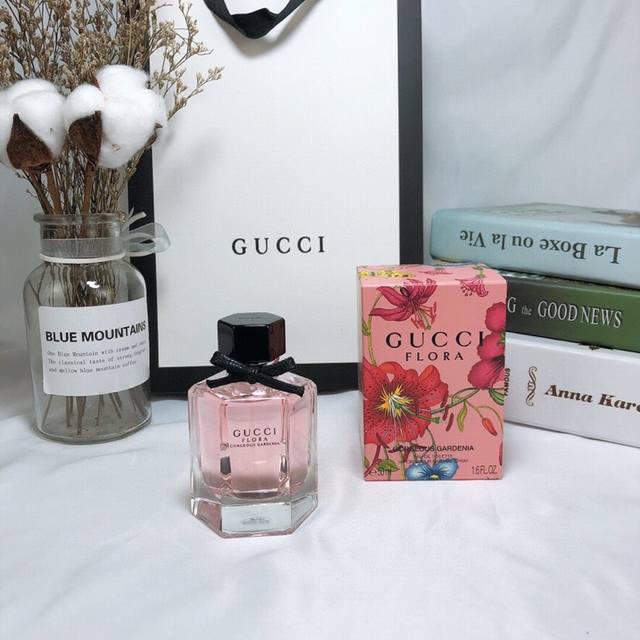 专柜品质 Gucci古驰 花之舞绚丽限量版栀子花女士香水50Ml，香调：花果香美食调前调：红浆果中调：栀子花后调：广藿香 红糖