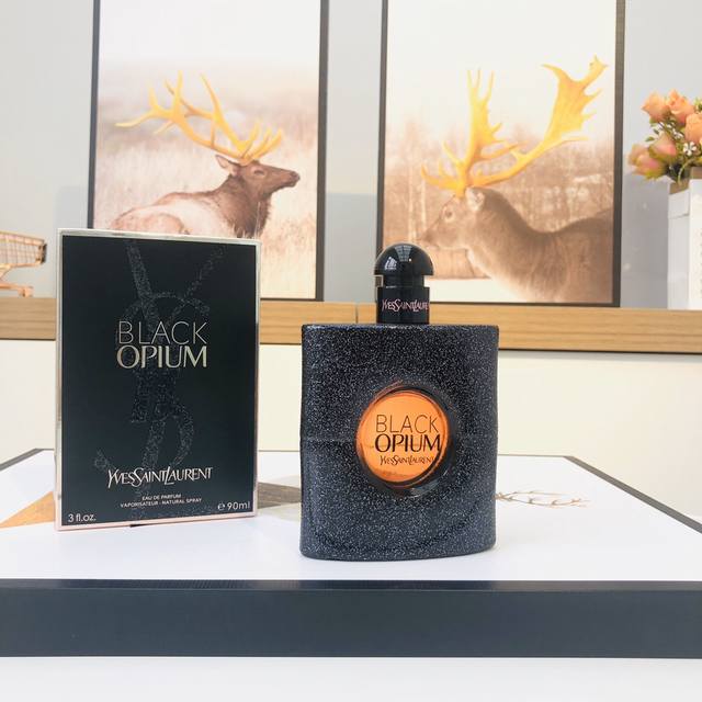 专柜品质 圣罗兰黑鸦片 Ysl Yves Saint Laurent Black Opium 独特、神秘、而充满诱惑的经典浓香水！高浓度咖啡豆香的加入，让整支香