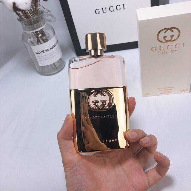 专柜品质 Gucci 古驰 Guilty Femme 19年金色罪爱原罪不羁女士香水90Ml，，Gucci Guilty Eau De Rfum是一款东方型花香