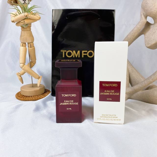 专柜品质 新款Tf汤姆福特胭脂茉莉磨砂瓶 50Ml Edt，Tom Ford Eau De Jasmin Rouge 花香调 前调：香柠檬 柑橘 中调：茉莉 水