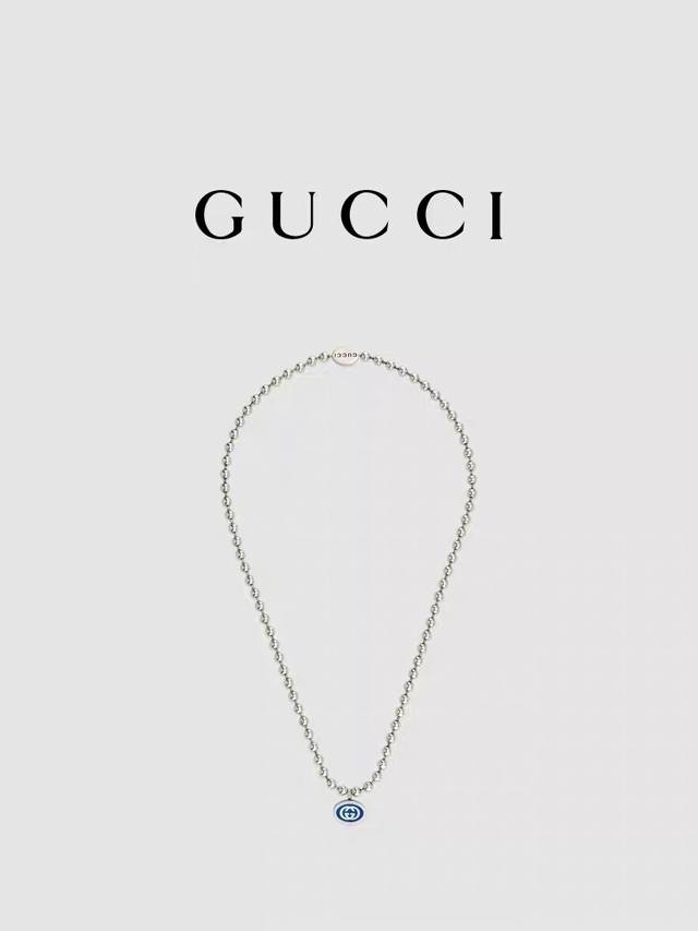 新款]Gucci古驰互扣式双G珠链式项链