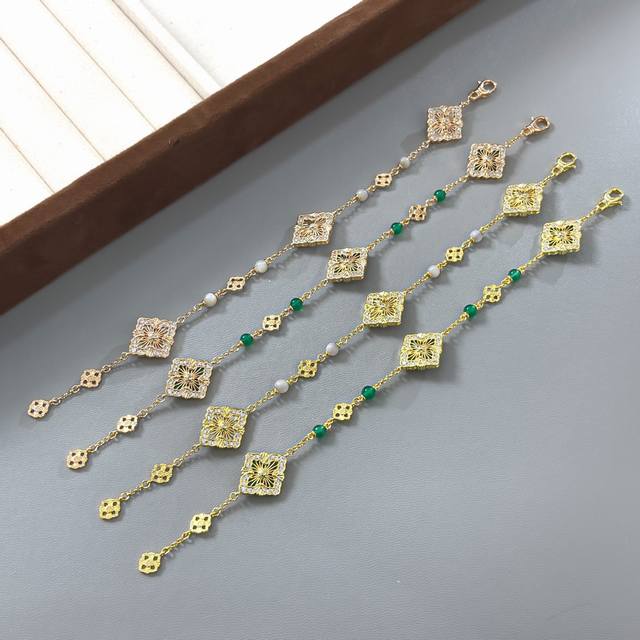 布契拉提手链 新品四珠三花手链 P