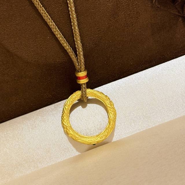A5598 古法黄金工艺 新品爆款 哪吒同款乾坤圈 如意绳项链 细节超级在线别特适合日常佩戴 喜欢哪吒的小宝赶紧入手 S925纯银材质 电镀厚金 纯银项链