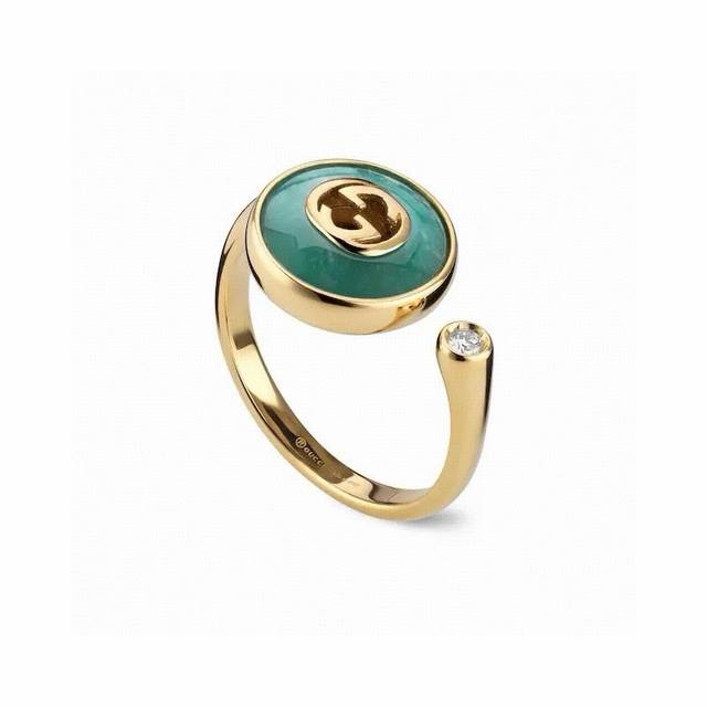 Gucci古驰Gucci Interlocking系列黄金色18K金戒指