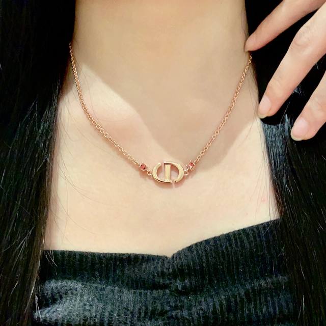 Dior 迪奥 中古 项链 专柜一致上新 精选原版一致 黄铜材质 甜美气质高雅.