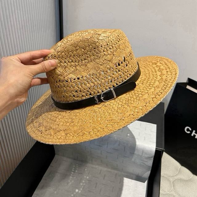 Ysl 圣罗兰新款礼帽，咸草制作，头围57Cm