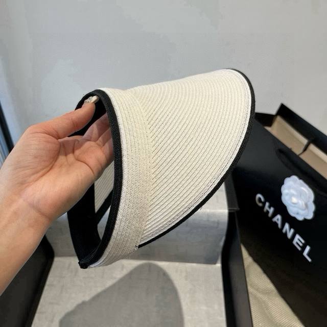 Chanel香奈儿山茶花空顶遮阳帽，遮阳发箍
