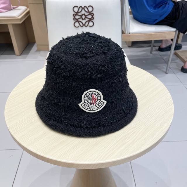 蒙口 Monceler新款毛绒大头围水桶帽女秋冬韩版可爱百搭显脸小保暖条纹渔夫帽子