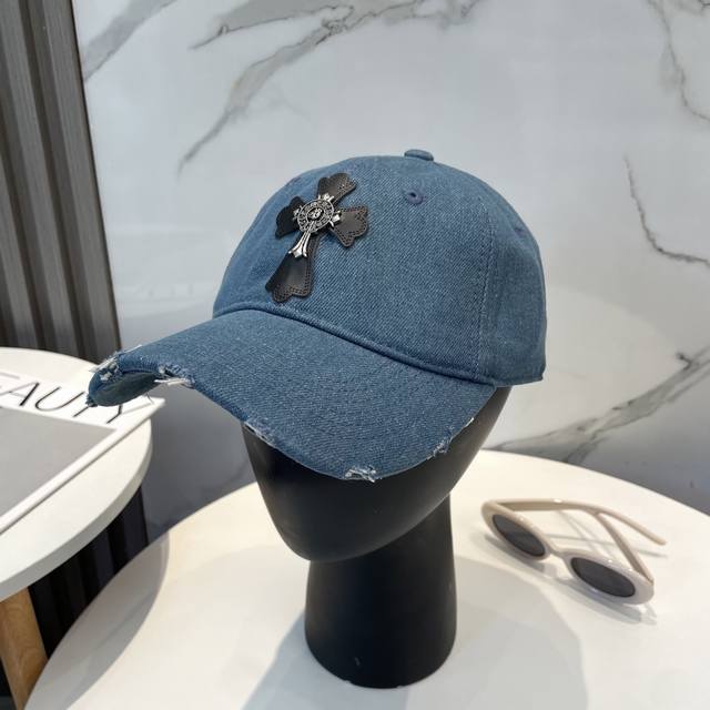 克罗心新款高品质洗水牛仔棒球帽，高端定制版！网红时尚博主同款！墙裂推荐！质量巨好！头围57Cm