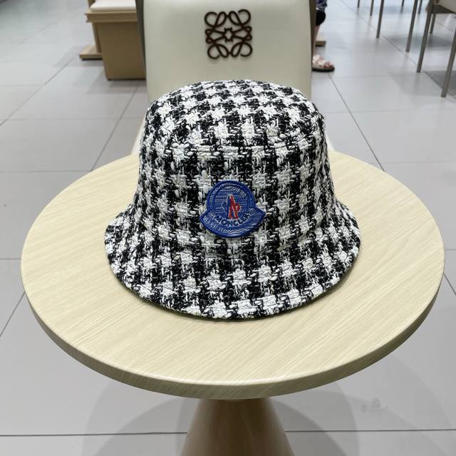 蒙口 Monceler2025新款韩版格子渔夫帽女秋冬复古百搭显脸小水桶帽盆帽帽子潮