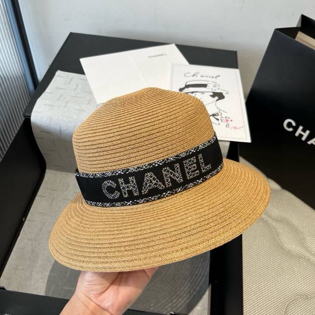 Chanel香奈儿新款草帽，名媛风遮阳帽，头围57Cm