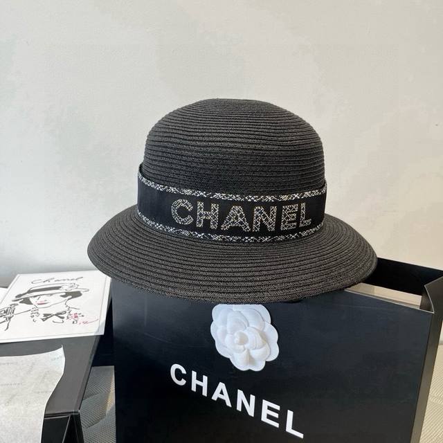 Chanel香奈儿新款草帽，名媛风遮阳帽，头围57Cm