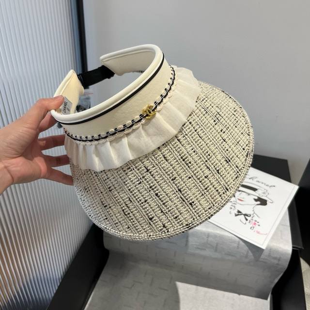 Chanel香奈儿空顶遮阳帽，发箍遮阳帽，头围57Cm
