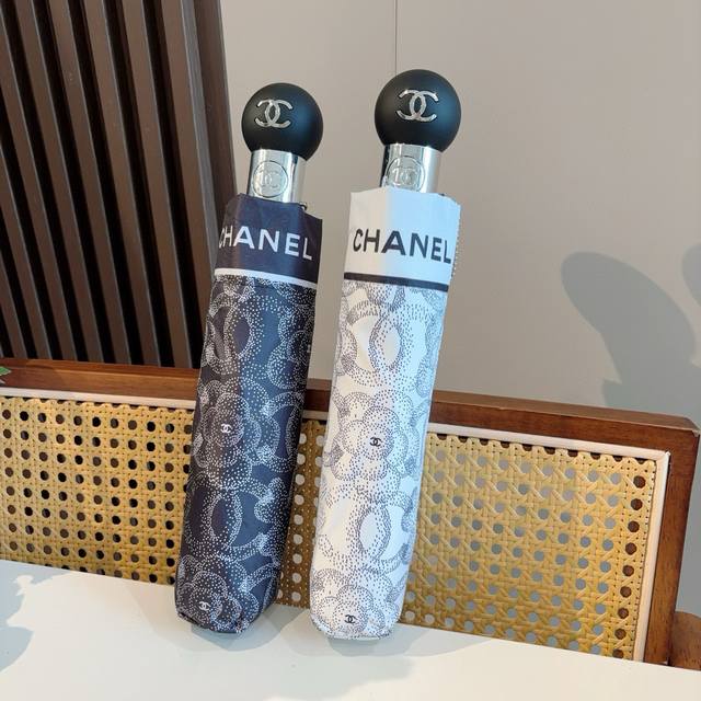 Chanel 香奈儿 三折自动折叠晴雨伞 选用台湾进口Uv防紫外线伞布 原单代工级品质