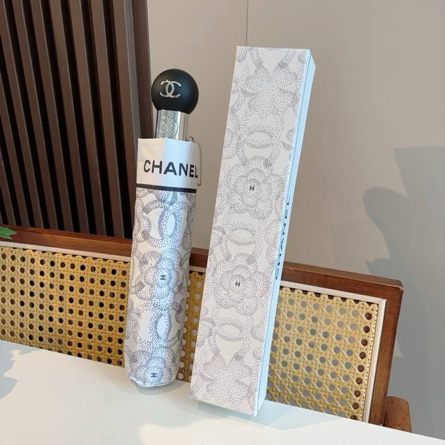 Chanel 香奈儿 三折自动折叠晴雨伞 选用台湾进口Uv防紫外线伞布 原单代工级品质