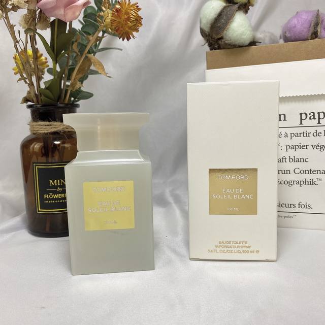 专柜品质Tomford汤姆福特Tf白日之水淡香水磨砂白瓶 Mltom Ford Soleil Blanc阳光琥珀香水Edt Ml2018新款磨砂白瓶Tom Fo