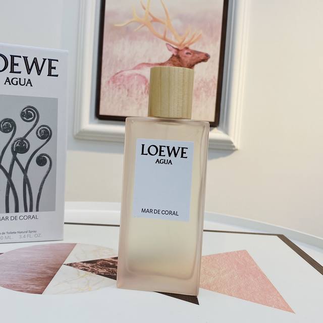 专柜品质新品上市 Loewe 罗意威罗意-Agua Mar De Coral 珊瑚海 粉色 淡香水 Ml香调：水生花香调 前调：柚子 葡萄柚 柠檬 橘子 日本柚