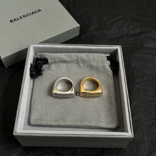 新款 巴黎世家 Balenciaga 戒指 简单大方 大牌金质感饱满 ，搭配衣服超好看 ！ 码数：6、7、8、9码