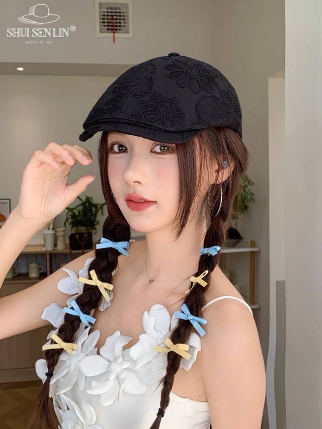 Lv路易威登 美式复古刺绣前进帽女春夏季休闲轻薄户外出游鸭舌贝雷帽显脸小潮