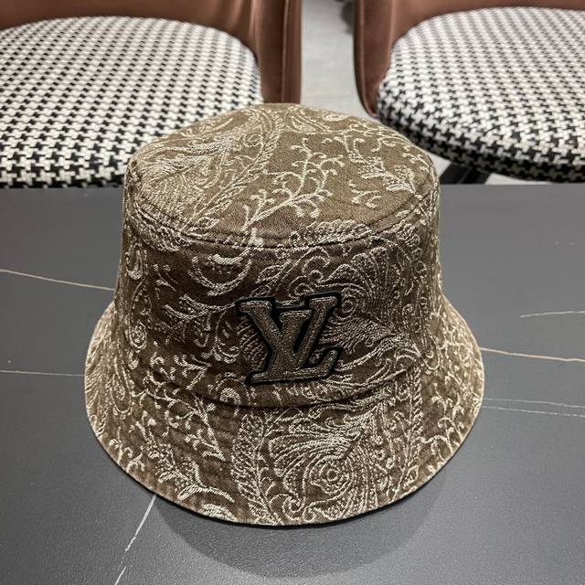 Lv路易威登 日韩系花纹做旧休闲复古时尚百搭街 头出游渔夫帽画家帽新款