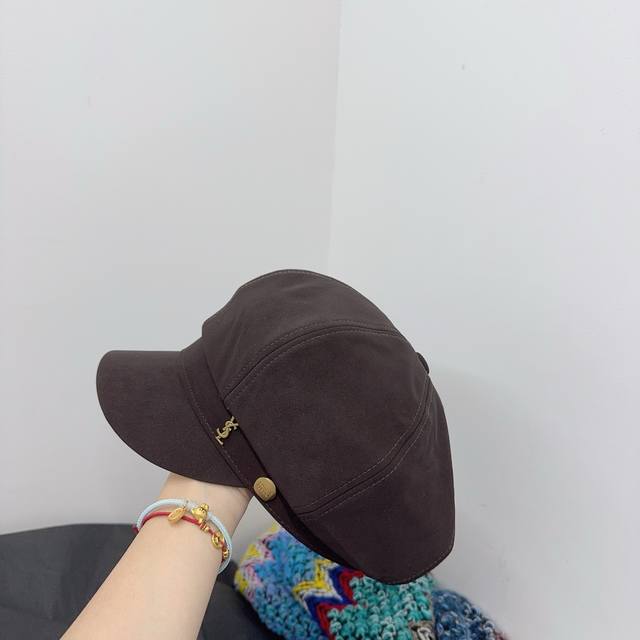 Ysl 新面料 黑金系列八角帽 高级！气质！