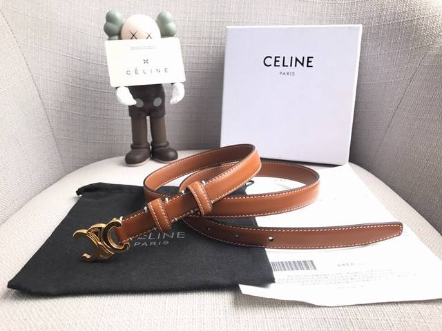 官网款 赛琳Celine Ss20新款凯旋门Logo 腰带皮带 男士女士通用 宽度1.3 1.8Cm 2.5 顶级