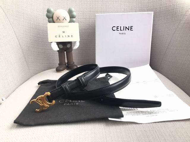 官网款 赛琳Celine 经典凯旋门Logo 腰带皮带 男士女士通用 宽度1.3 1.8Cm 2.5Cm 顶级