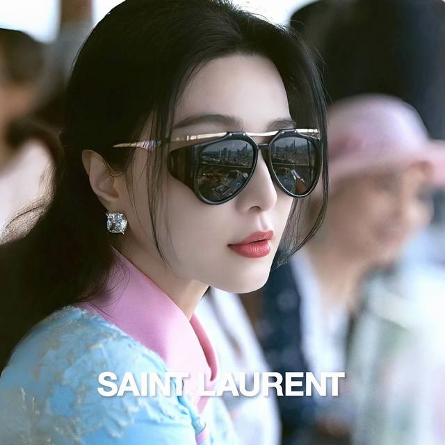 Saint Laurent圣罗兰 新款 范冰冰同款 欧美复古蒸汽朋克风圆形大框双梁太阳眼镜男女超模走秀街拍墨镜潮