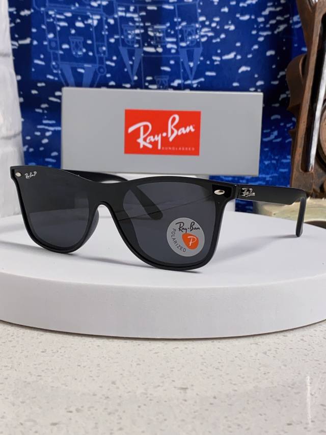 Rayban雷朋 2025新款运动墨镜连体炫彩太阳镜偏光时尚驾驶垂钓防风跑步眼镜 男女通用 Rb4440N