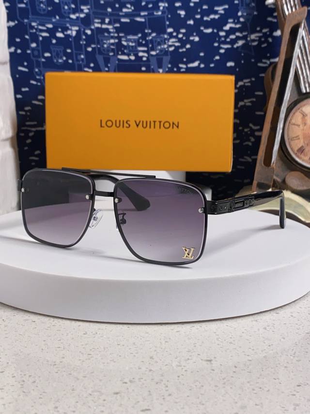 Louisvuitton路易威登 2025新款复古高级男驾驶方框时尚防晒品牌小墨镜新款太阳镜欧美爆款