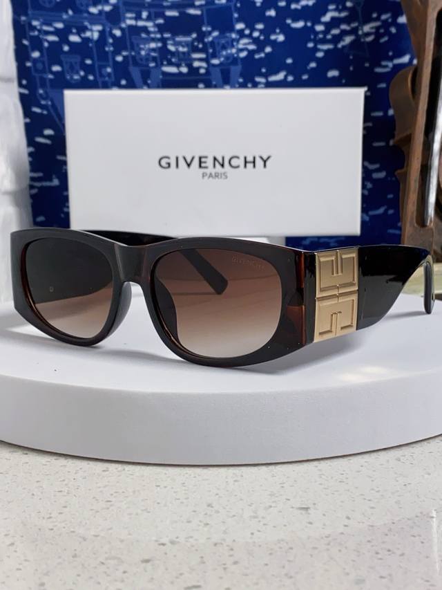 Givenchy纪梵希 2025新款复古椭圆墨镜女款偏光方圆脸太阳眼镜防紫外线凹造型
