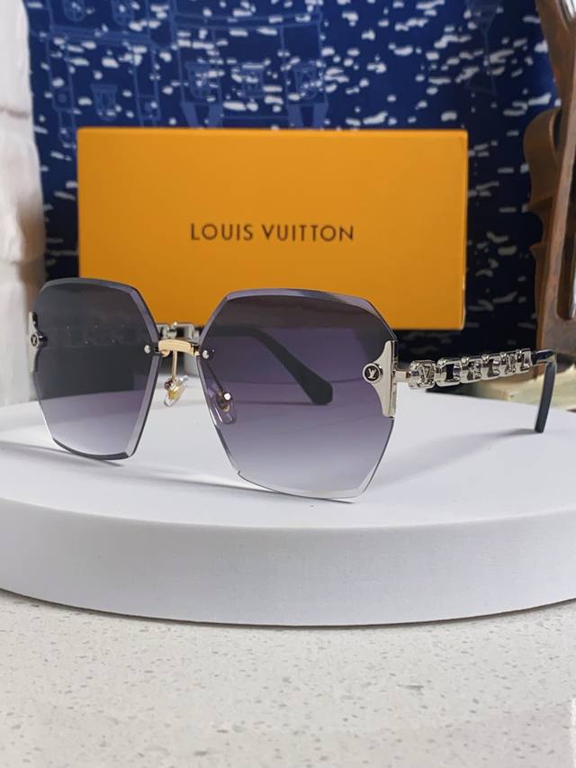Louis Vuitton 路易威登 2025新款Lv复古切边渐变风时尚太阳镜女大框潮防紫外线 男女通用