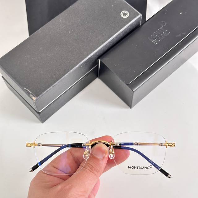 Montblanc 万宝龙 Mb0130O 金属 无框 近视光学眼。尺码:53-21-145